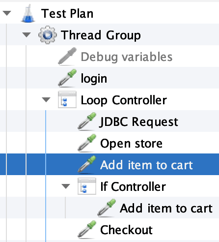 带有 Darklaf IntelliJ 主题的 JMeter 树